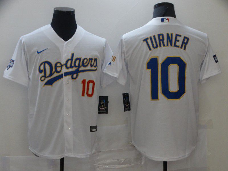 Men Los Angeles Dodgers #10 Turner White Game 2021 Nike MLB Jersey1->los angeles dodgers->MLB Jersey